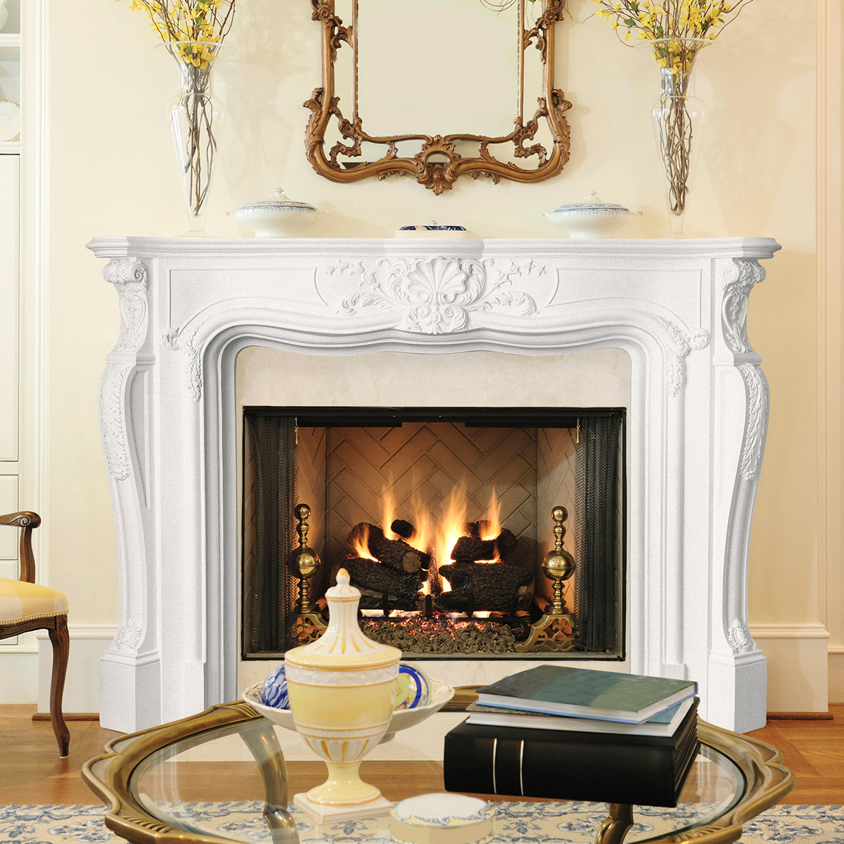 Louis French Classical Stevensons-Stone® Fireplace Surround | Stevensons of Norwich This imposing Louis French Classical Stevensons-Stone® fireplace surround is an authentic recreation of the eighteenth century French taste. Suitable for larger spaces. On receipt of an order we will courier you a sample of your selected stone finish for
